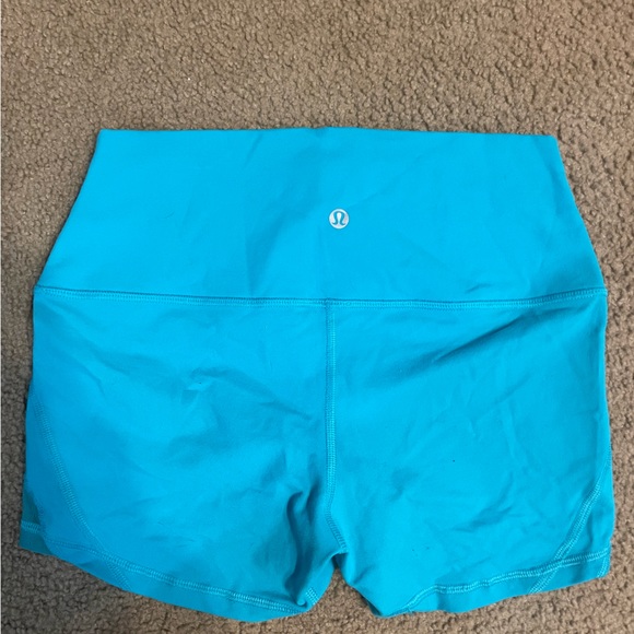 Turquoise Lululemon shorts. Worn a few times and are in great condition. - Picture 3 of 3